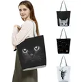 Borse di Design animale ad alta capacità borsa da donna borsa Shopper con stampa gatto nero borsa da