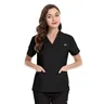 Infermiera uniforme medica Unisex tinta unita Scrub top donna uniforme Casual infermiera uniforme