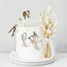 Set da 2 pezzi Design Bride To Be Party Cake Topper oro acrilico ragazza addio al celibato regalo