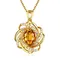 Vero oro 18 carati 2 carati ciondolo topazio donna pietra preziosa gialla di lusso collana in oro 18 carati ciondolo gioielli in cristallo accessori da donna