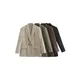 TRZA Cappotto blazer ampio doppio petto moda donna Tasche vintage a maniche lunghe Capispalla femminile Chic Veste Femme