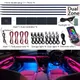 18 in 1 Dual Zone Symphony LED Luci ambientali per auto RGB 64 colori Interni Arcobaleno Striscia acrilica Kit di illuminazione per atmosfera al neon App