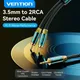 Vention RCA Cable 2RCA a 3.5mm hi-fi stagnato intrecciato RCA a AUX cavo Audio per DJ Controller