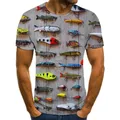 2023 Hot New Men Leisure 3D Printing T Shirt Funny Fish Print Tees T-Shirt uomo/donna Hip Hop