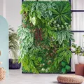Piante artificiali pannello a parete in erba siepe di bosso 16 x24in finto eucalipto verde sfondo