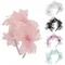 Fascia per capelli con fiore in rete di moda per donna fascia per capelli per ragazze rosa cerchio