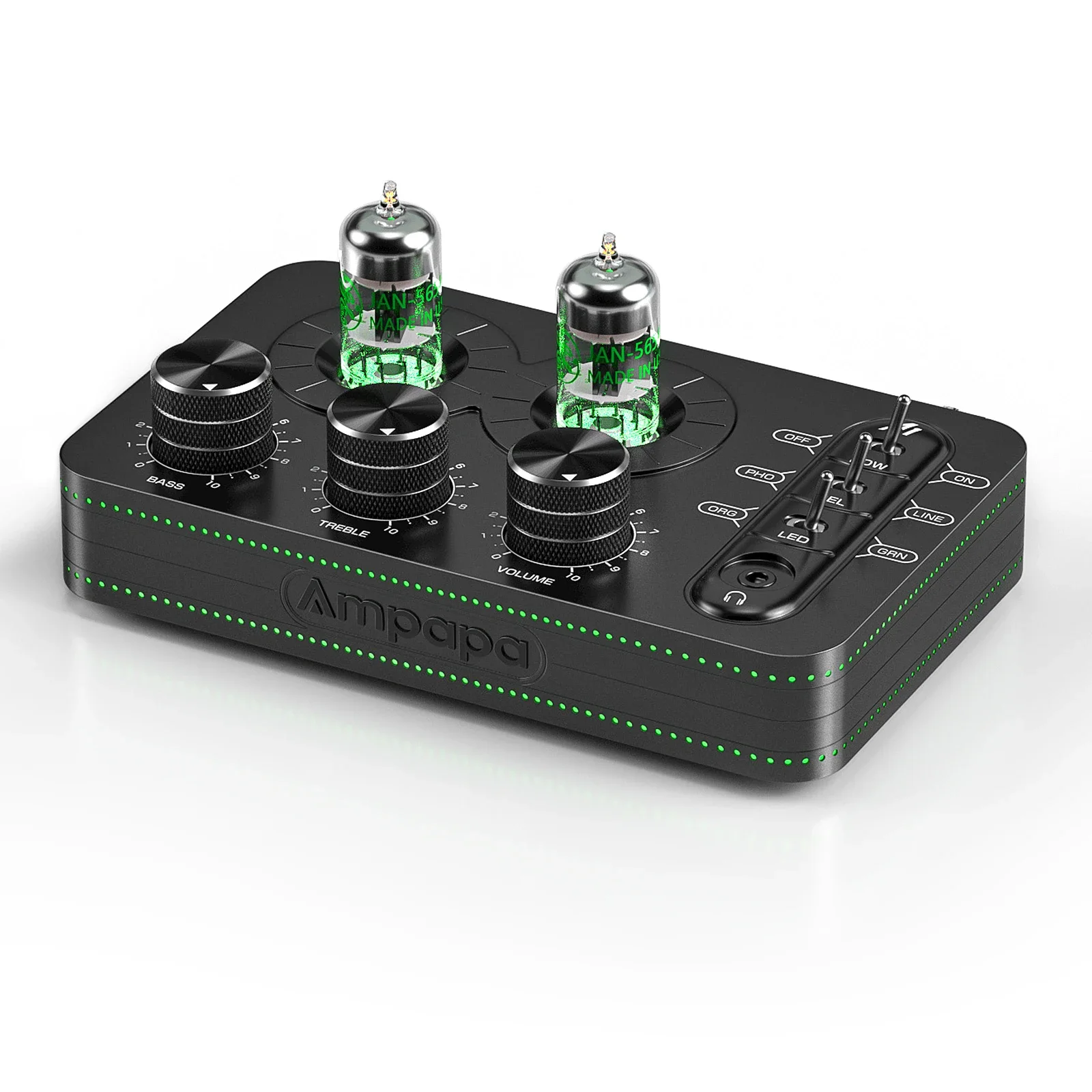 Ampapa A1 Mini JAN5654 Valvola Tubo Phono Preamplificatore da palco Stereo Preamplificatore audio desktop per telefono/PC/TV/ Giradischi HIFI Amplificatore per cuffie
