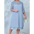 Plus Size Dress 2023 moda donna estate ricamo floreale Patchwork elegante abito da festa Curvy Size