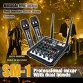 Console mixer audio dj a 4 canali con mixer Bluetooth Microfono wireless UHF per studio di scena karaoke domestico
