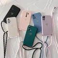 Custodia per telefono in silicone con cordino a tracolla per Xiaomi Redmi Note 10 Pro 11 12 8 9 Pro