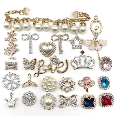 Hot 1 pz braccialetto di perle Charms per scarpe gioielli in metallo accessori per scarpe misura