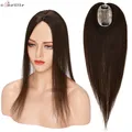 S-noilite Hair Topper Women Wig 6x9cm Natural Hair Piece Mono Silk Base capelli umani per le donne