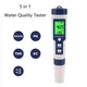 Tester digitale della qualità dell'acqua 5 in 1 TDS/EC/PH/salinità/misuratore di temperatura per piscine acquari rilevatore di qualità dell'acqua