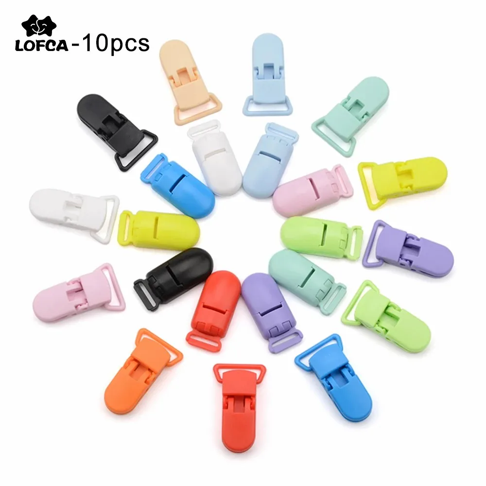 LOFCA 10 pz Clip per ciuccio per bambini Clip per ciuccio in plastica solida Porta succhietto Ciuccio per neonati Porta capezzoli Morsetto multicolore Giocattolo