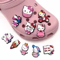 1PC Cute Hello Kitty accessori per scarpe Anime Cat Croc ciondoli per scarpe decorazioni per scarpe