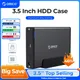 ORICO Custodia per disco rigido da 3,5 pollici Tipo C e USB 3.0 Custodia per disco rigido SATA a USB 3.1 Lettore per disco rigido esterno per HDD da 2,5/3,5''