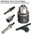 Convertitore da 1,5-13 mm 1/2 "-20UNF Chiave Mandrino Filettatura Adattatore a cambio rapido SDS 1/4" Chiave esagonale per avvitatore a percussione Punta Biella