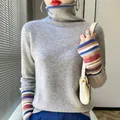 100% maglione di Cashmere Merino Pullover con colletto da donna 22 autunno e inverno nuova camicia