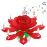 Candela di loto rotante candela musicale di loto candele elettriche per torta di compleanno candela