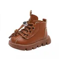 Stivaletto corto in pelle per bambini con lacci Sneakers Casual per bambini stivaletti per bambini