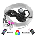 12V 6m Strisce LED RGB Luce interna per auto Lampada ambientale Fibra ottica decorativa 5 lenti