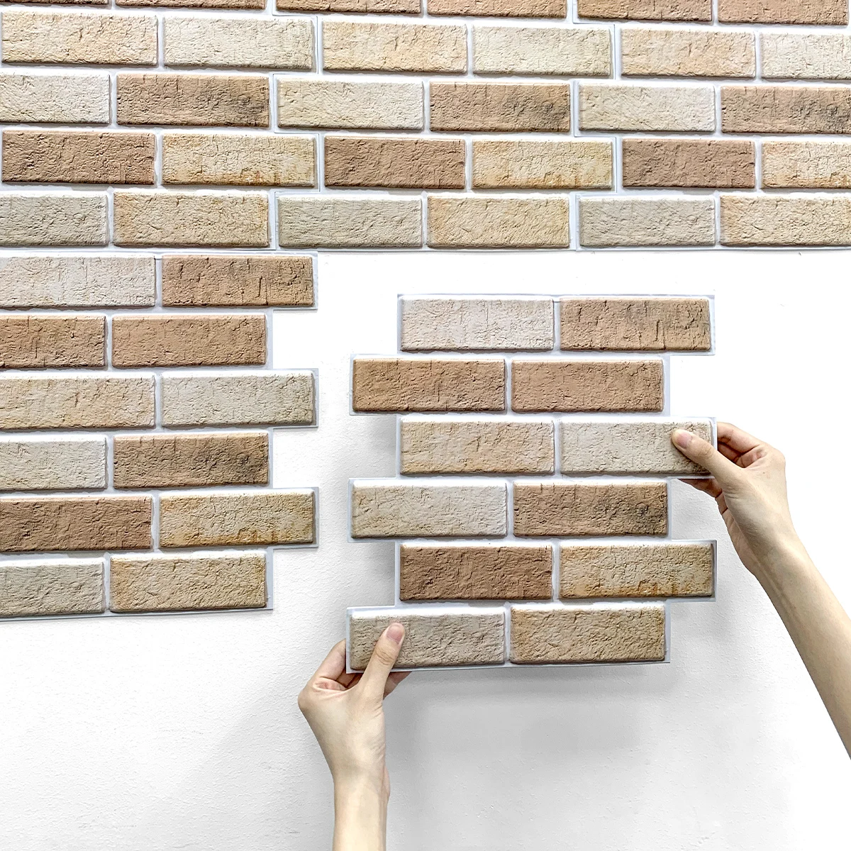 Adesivo da parete 3D Pannello da parete autoadesivo in mattoni finti Peel and Stick Backsplash per piastrelle per cucina Camera da letto Adesivo per piastrelle impermeabile