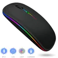 Mouse wireless a LED Mouse silenzioso ricaricabile sottile compatibile Bluetooth Mouse da gioco ergonomico RGB per computer portatile PC 2,4 GHz
