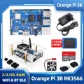 Orange Pi 3B 2/4/8 GB RAM DDR4 RK3566 WiFi Bluetooth BLE SBC Opzionale 256 GB EMMC Custodia per scheda TF Ventola Dissipatore di calore Alimentatore OPI 3B