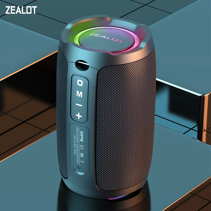 ZEALOT-S49 Altoparlante bluetooth portatile da 20 W Suono stereo IPX7 Bluetooth wireless impermeabile 5.2 Prestazioni dei bassi eccellenti