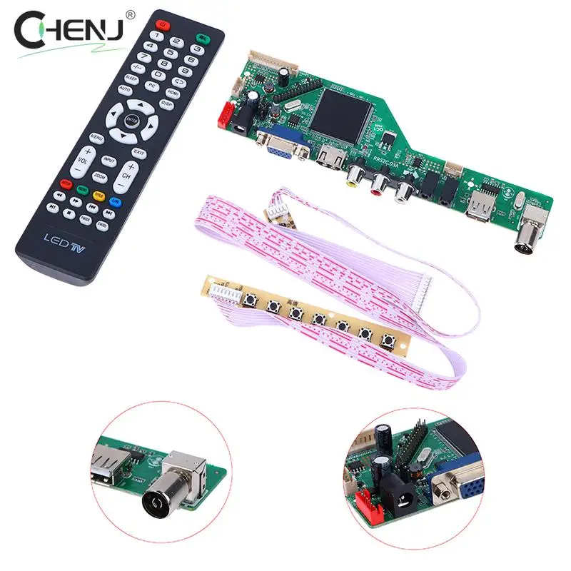 1Set TV Drive Board muslimtv Controller scheda Driver segnale digitale DVB-T2 dvb-t scheda madre TV LCD Scaler universale