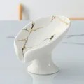Nuovo 1 pz scatola di sapone a forma di foglia in ceramica guida dell'acqua foro piatto di stoccaggio vassoio doccia portasapone forniture per il bagno