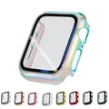 Protezione schermo per Apple Watch Custodia 44mm 40mm 42mm Vetro HD 38mm 41mm 45mm Placcatura Cover per apple watch serie 8 7 6 5 4 3 SE