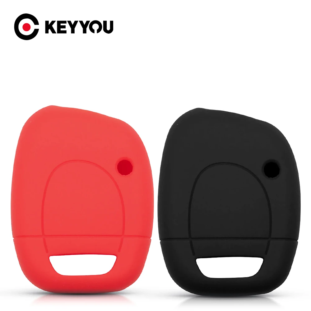 KEYYOU Custodia in gomma siliconica per chiave Renault Clio Kangoo Master Twingo Vauxhall Movano Keyless Car Fob Custodia protettiva in pelle