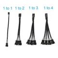 Accessorio di raffreddamento della ventola Cavo sdoppiatore a Y da 3 pin 4 pin femmina a 2/3/4 Scheda madre CPU PWM Ventola Hub Cavo adattatore di estensione custodia per PC