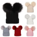 Madre bambini cappelli invernali per bambina ragazzo Bobble cappello bambini berretto per bambini