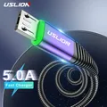 USLION 5A LED cavo Micro USB ricarica rapida caricabatterie Micro USB supporto trasmissione dati per