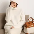 Inverno donna dolcevita Pullover 100% Cashmere maglioni lavorati a maglia morbido maglione caldo