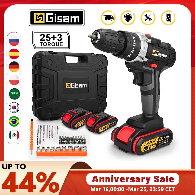 Trapano a percussione a batteria 21V Cacciavite elettrico Trapano a percussione elettrico Mini trapano a mano senza fili Utensili elettrici a batteria agli ioni di litio