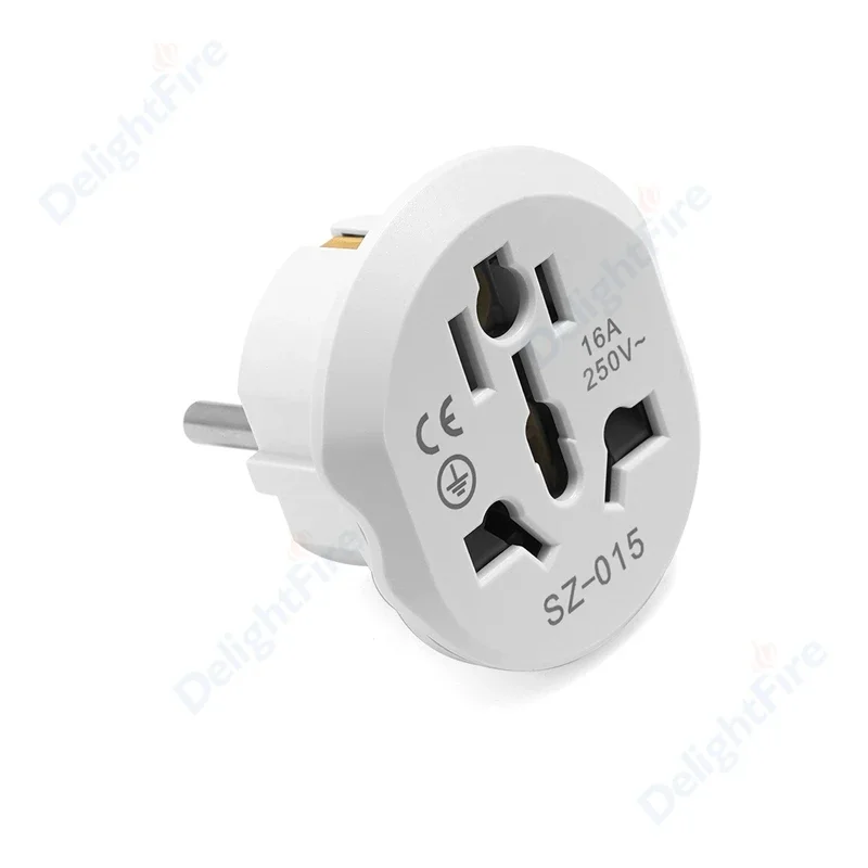 Adattatore spina UE Convertitore UE universale 16A Presa a 2 pin rotondi AU UK CN Presa a muro da US a UE Adattatore da viaggio AC 250V di alta qualità
