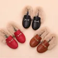Scarpe per bambini scarpe per ragazze inverno caldo mocassini per ragazze in pelliccia PU scarpe