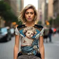 Maglietta da donna nuova estate maglietta da donna stampata in 3D Angel baby maglietta da donna