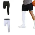 Pantaloni da uomo a una gamba a compressione pantaloni elasticizzati basket atletico collant a