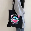 Y2k 90s Disney Stitch Tote Bag borsa a tracolla in tela Eco Hip Hop Lilo e Stitch Shopping Bag donna