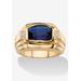 Men's Big & Tall Men'S 2.77 Tcw Created Blue Sapphire And Diamond Accent 18K Gold-Plated Ring by PalmBeach Jewelry in Blue (Size 8)