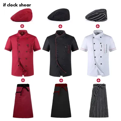 Chef uniforme manica corta estate Set ristorante Hotel cucina abbigliamento da lavoro uomo e donna