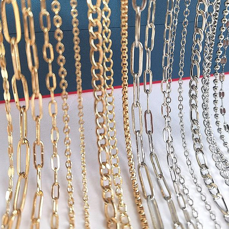 Catene in acciaio inossidabile da 2 metri che non sbiadiscono per la creazione di gioielli Collana fai da te Accessori per bracciali Catena in oro Labbra Perline Catena di perline