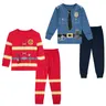 Set pigiama per bambini pigiameria per vigili del fuoco ragazzi poliziotto polizia pigiama Cosplay