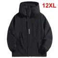 10XL 12XL Plus Size giacca a vento da uomo giacca impermeabile tinta unita giacca a vento nera