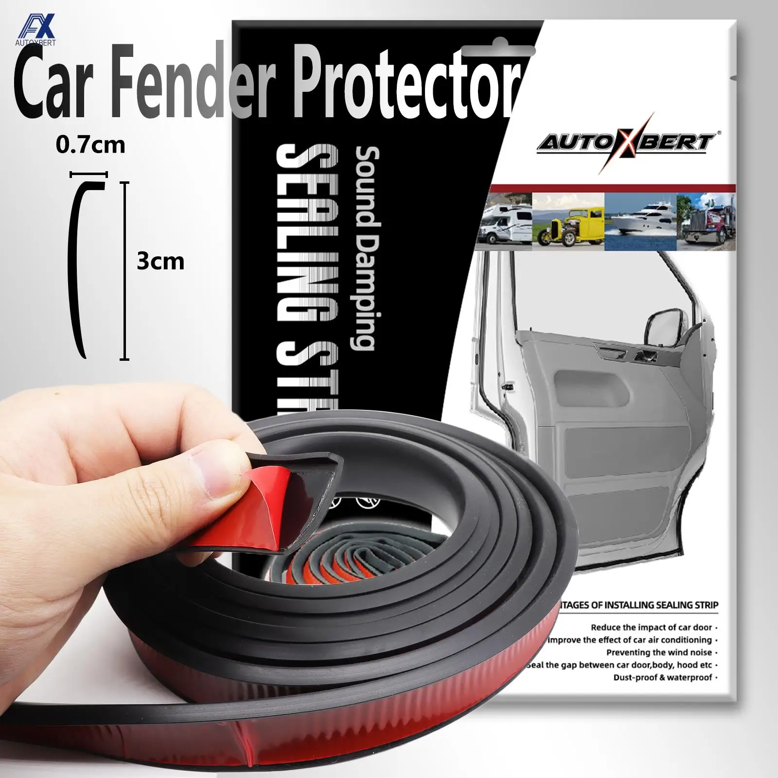 300 centimetri Universale Auto Paraspruzzi In Gomma Paraspruzzi Parafango Flare Estensione Ruota Sopracciglio Trim Protezione Porta Labbro Guarnizione Striscia di Copertura