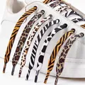 1 paio di nuovi lacci leopardati per scarpe da ginnastica lacci per scarpe piatti bianco nero Zebra
